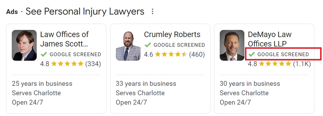 personal injury attorney leads with google screened