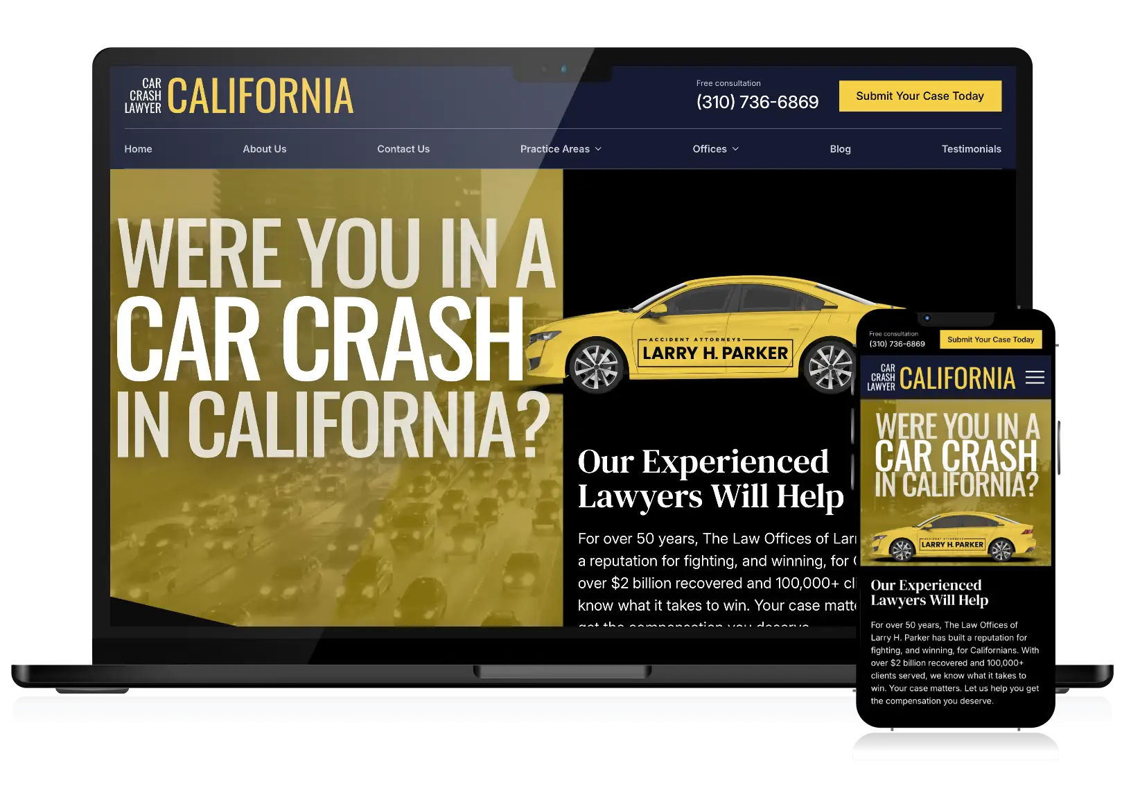 Car Crash Lawyer California website